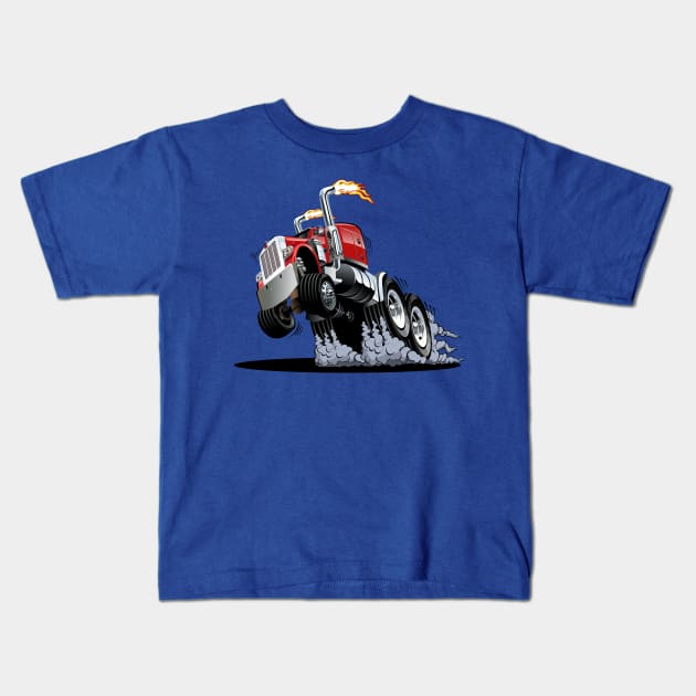 Cartoon truck Kids T-Shirt by Mechanik